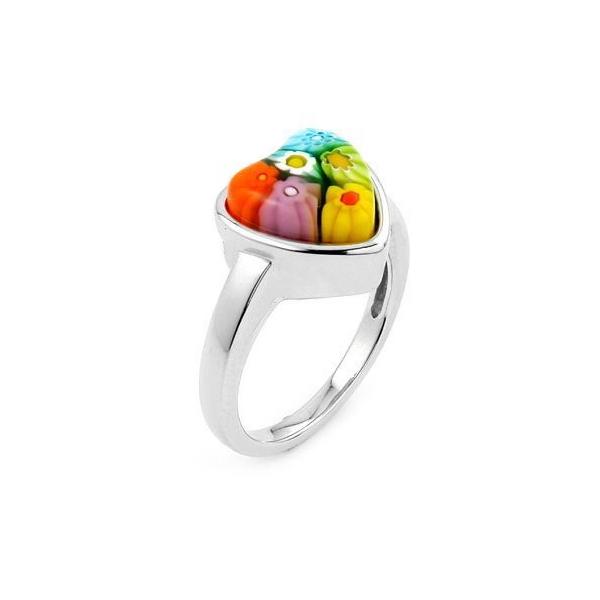 Inel argint 925 cu sticla Murano Millefiori multicolora [1]